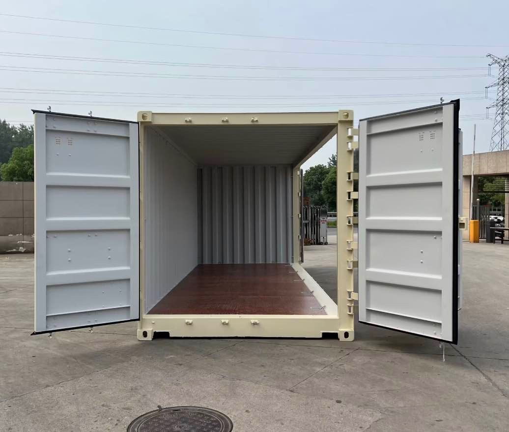 Shipping containers in yard